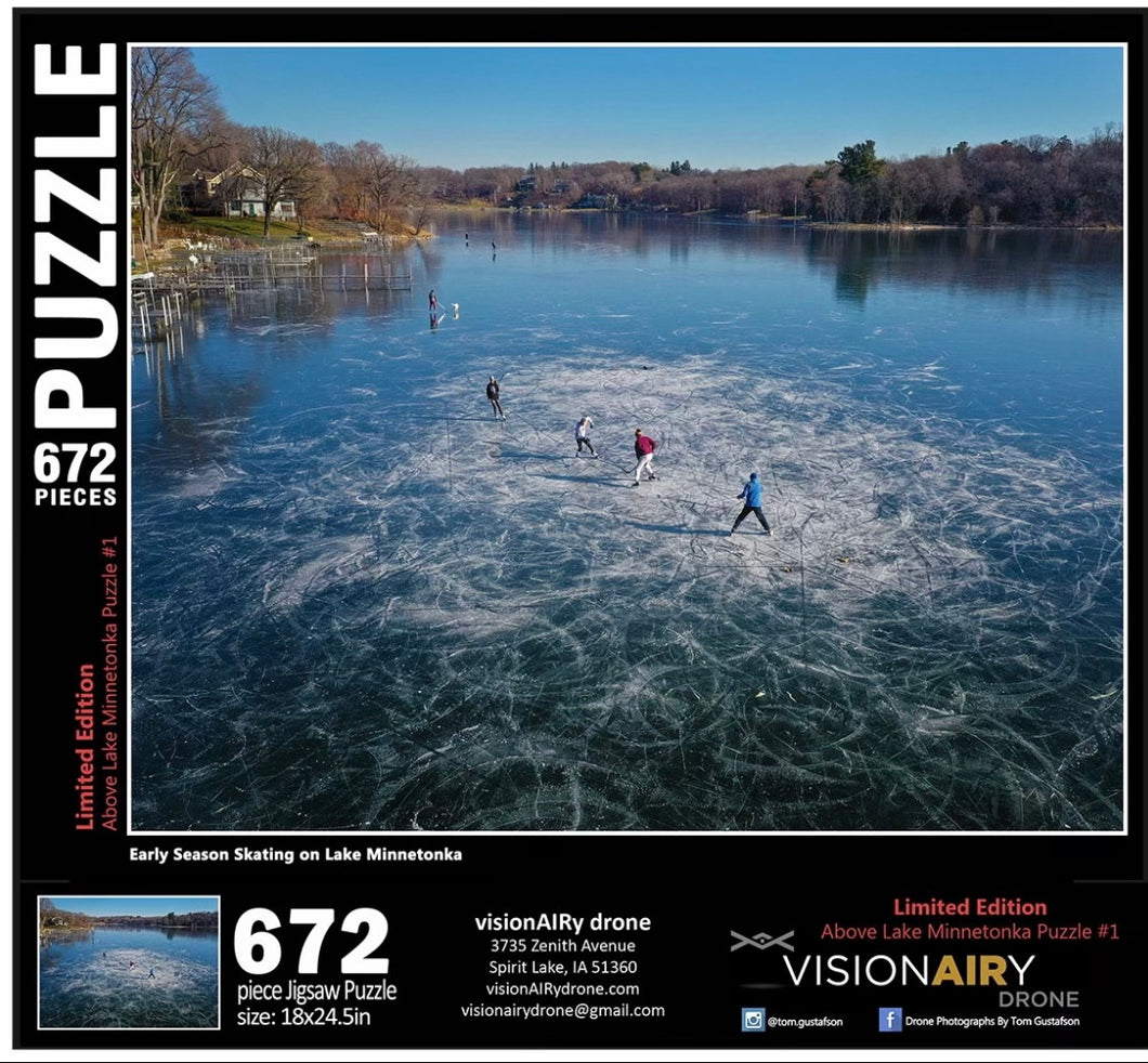 Early Season Skating on Lake Minnetonka Jigsaw Puzzle